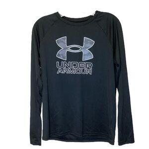 Under Armour Kids Black Long Sleeve Tee with Logo